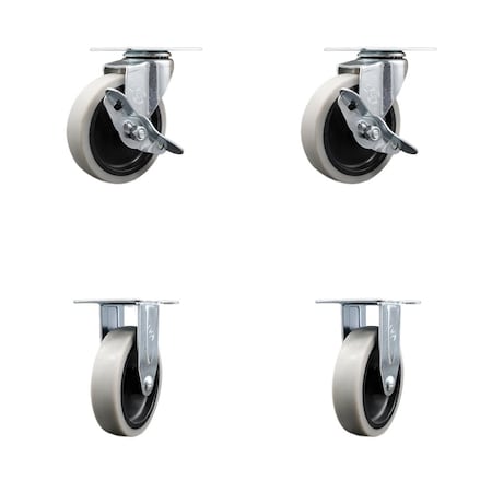 Service Caster 7734-88 Rubbermaid Mobile Work Center Replacement Caster , 4PK RUB-SCC-05S410-TPRS-SLB-2-R-2